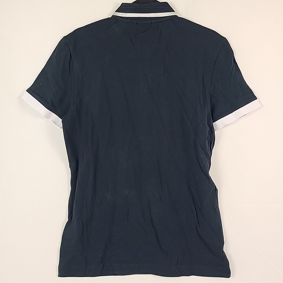 Boss Men's Paddy Dark Blue Contrast Collar Regular Fit Polo Shirt Sz M - Picture 5 of 5